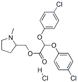 (+)-(1-methylpyrrolidin-2-yl)methyl bis(4-chlorophenoxy)acetate hydrochloride 结构式