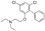 Ethanamine, 2-((4,6-dichloro(1,1-biphenyl)-2-yl)oxy)-N,N-diethyl- Structure