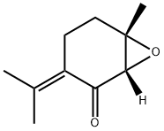 [1S,6S,(+)]-6-Methyl-3-(1-methylethylidene)-7-oxabicyclo[4.1.0]heptane-2-one Structure