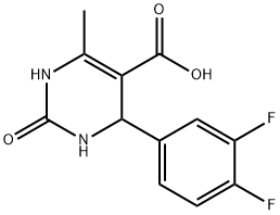 4-(3,4-Difluorophenyl)-1,2,3,4-tetrahydro-6-methyl-2-oxo-5-pyrimidinecarboxylic 化学構造式