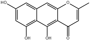 5,6,8-Trihydroxy-2-methyl-4H-naphtho[2,3-b]pyran-4-one Struktur