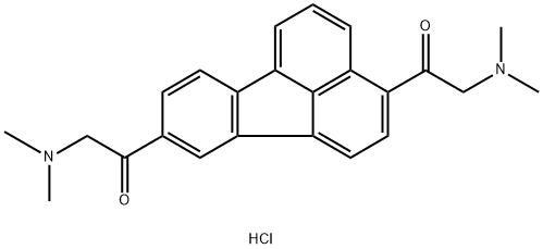 1,1'-fluoranthene-3,9-diylbis[2-(dimethylamino)ethan-1-one] dihydrochloride Structure