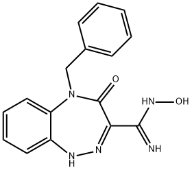 5-ベンジル-4,5-ジヒドロ-4-オキソ-1H-1,2,5-ベンゾトリアゼピン-3-カルボアミドオキシム 化学構造式