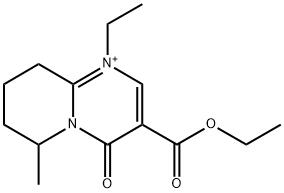 4H-Pyrido(1,2-a)pyrimidinium, 6,7,8,9-tetrahydro-3-(ethoxycarbonyl)-1-ethyl-6-methyl-4-oxo- Structure