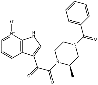 4-BENZOYL-2-METHYL-1-[(7-OXIDO-1H-PYRROLO[2,3-B] PYRIDIN-3-YL)OXOACETYL]-PIPERAZINE Struktur
