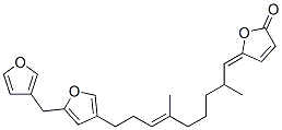 5-[9-[5-(3-フリルメチル)フラン-3-イル]-2,6-ジメチル-6-ノネン-1-イリデン]フラン-2(5H)-オン 化学構造式