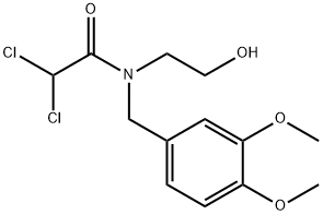 Acetamide, 2,2-dichloro-N-[(3,4-dimethoxyphenyl)methyl]-N-(2-hydroxyethyl)- 化学構造式