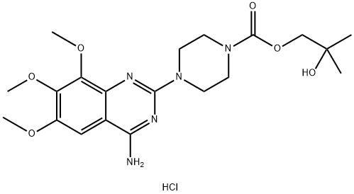 2-hydroxy-2-methylpropyl 4-(4-amino-6,7,8-trimethoxyquinazolin-2-yl)piperazine-1-carboxylate monohydrochloride, 35795-17-6, 结构式