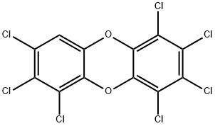 1,2,3,4,7,8,9-ヘプタクロロジベンゾ[b,e][1,4]ジオキシン 化学構造式