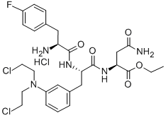 ethyl N2-[3-[bis(2-chloroethyl)amino]-N-(4-fluoro-3-phenyl-L-alanyl)-3-phenyl-L-alanyl]-L-asparaginate monohydrochloride,35849-45-7,结构式