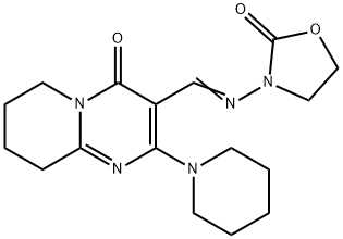 6,7,8,9-Tetrahydro-3-[[(2-oxo-3-oxazolidinyl)imino]methyl]-2-(1-piperidinyl)-4H-pyrido[1,2-a]pyrimidin-4-one|