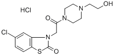 4-[(5-chloro-2-oxo-2H-benzothiazol-3-yl)acetyl]piperazine-1-ethanol monohydrochloride Structure