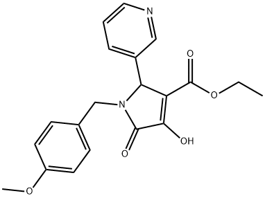1-(4-Methoxybenzyl)-3-hydroxy-4-ethoxycarbonyl-5-(3-pyridyl)-3-pyrrolin-2-one Struktur