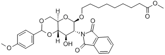 8-Methoxycarbonyloctyl2-deoxy-4,6-O-(methoxybenzylidene)-2-phthalimido-b-D-glucopyranoside 化学構造式