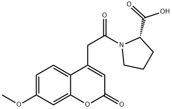 7-メトキシクマリン-4-アセチル-L-プロリン 化学構造式