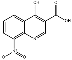 4-Hydroxy-8-(hydroxy(oxido)amino)-3-quinolinecarboxylic acid Struktur