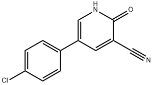 2-氧代-5-(4-氯苯基)-1,2-二氢吡啶-3-甲腈 结构式