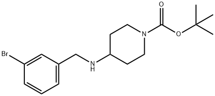 TERT-ブチル 4-(3-ブロモベンジルアミノ)ピペリジン-1-カルボキシレート 化学構造式