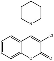 3-Chloro-4-(1-piperidinyl)-2H-1-benzopyran-2-one 结构式