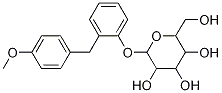 2-Hydroxymethyl-6-[2-(4-methoxy-benzyl)-phenoxy]-tetrahydro-pyran-3,4,5-triol Struktur
