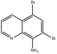 5,7-ジブロモキノリン-8-アミン 化学構造式