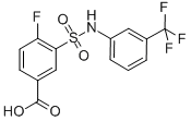 4-FLUORO-3-(3-TRIFLUOROMETHYL-PHENYLSULFAMOYL)-BENZOIC ACID,361157-20-2,结构式