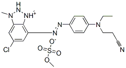 5-chloro-7-[[4-[(2-cyanoethyl)ethylamino]phenyl]azo]-1,3-dimethyl-1H-benzotriazolium methyl sulphate 化学構造式