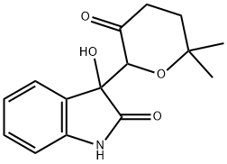 3-(6,6-dimethyl-3-oxotetrahydro-2H-pyran-2-yl)-3-hydroxy-1,3-dihydro-2H-indol-2-one Structure