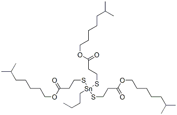 triisooctyl 3,3',3''-[(butylstannylidyne)tris(thio)]tripropionate 结构式