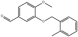 4-甲氧基-3-(2-甲苄基)氧基-苯甲醛,361369-12-2,结构式