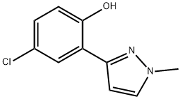 4-氯-2-(1-甲基-1H-吡唑-3-基)苯酚,36141-22-7,结构式