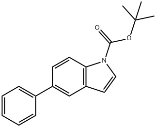 1H-Indole-1-carboxylic acid, 5-phenyl-, 1,1-diMethylethyl ester 化学構造式