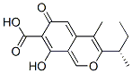 3-[(S)-1-メチルプロピル]-4-メチル-6-オキソ-8-ヒドロキシ-6H-2-ベンゾピラン-7-カルボン酸 化学構造式