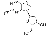 2-AMINO-9-(BETA-D-2-DEOXYRIBOFURANOSYL)PURINE, 3616-24-8, 结构式