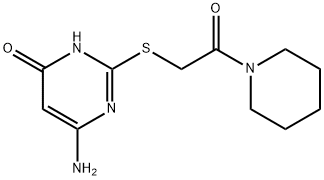 2-(2-羰基-2-(哌啶-1-基)乙基硫基)-6-氨基嘧啶-4(1H)-酮 结构式
