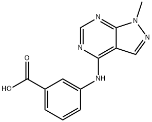 3-[(1-methyl-1H-pyrazolo[3,4-d]pyrimidin-4-yl)amino]benzoic acid,361986-58-5,结构式