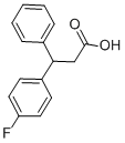 4-フルオロ-β-フェニルベンゼンプロピオン酸 化学構造式