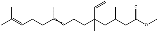 5-エテニル-3,5,9,13-テトラメチル-8,12-テトラデカジエン酸メチル 化学構造式