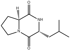 (3R,8aS)-オクタヒドロ-3-(2-メチルプロピル)ピロロ[1,2-a]ピラジン-1,4-ジオン 化学構造式