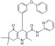 2,7,7-trimethyl-5-oxo-4-(3-phenoxyphenyl)-N-(2-pyridinyl)-1,4,5,6,7,8-hexahydro-3-quinolinecarboxamide Structure