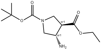反式-4-氨基-1-N-BOC-3-吡咯烷羧酸乙酯, 362489-56-3, 结构式
