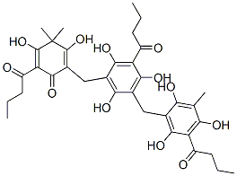 36253-23-3 3,5-Dihydroxy-4,4-dimethyl-2-(1-oxobutyl)-6-[[2,4,6-trihydroxy-3-(1-oxobutyl)-5-[[2,4,6-trihydroxy-3-methyl-5-(1-oxobutyl)phenyl]methyl]phenyl]methyl]-2,5-cyclohexadien-1-one