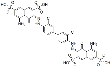 (3E)-5-amino-3-[[4-[4-[(2E)-2-(8-amino-1-oxo-3,6-disulfo-naphthalen-2- ylidene)hydrazinyl]-3-chloro-phenyl]-2-chloro-phenyl]hydrazinylidene]- 4-oxo-naphthalene-2,7-disulfonic acid|