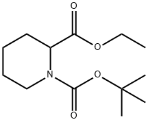 1-BOC-ピペリジン-2-カルボン酸エチル 化学構造式