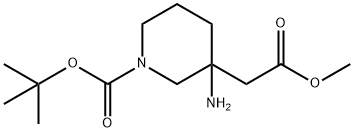 3-AMINO-1-[(1,1-DIMETHYLETHOXY)CARBONYL]-3-PIPERIDINEACETIC ACID METHYL ESTER Struktur