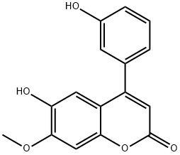 6-Hydroxy-4-(3-hydroxyphenyl)-7-methoxy-2H-1-benzopyran-2-one Struktur
