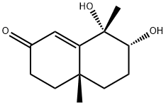 2(3H)-Naphthalenone, 4,4a,5,6,7,8-hexahydro-7,8-dihydroxy-4a,8-dimethyl-, (4aR,7R,8S)- (9CI) Struktur