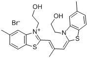 3,3'-双(2-羟乙基)-5,5',9-三甲基硫碳菁溴化物,36393-83-6,结构式