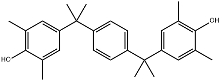 α,α'-ビス(4-ヒドロキシ-3,5-ジメチルフェニル)-1,4-ジイソプロピルベンゼン 化学構造式