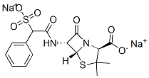 disodium [2S-[2alpha,5alpha,6beta(S*)]]-3,3-dimethyl-7-oxo-6-(phenylsulphonatoacetamido)-4-thia-1-azabicyclo[3.2.0]heptane-2-carboxylate Structure